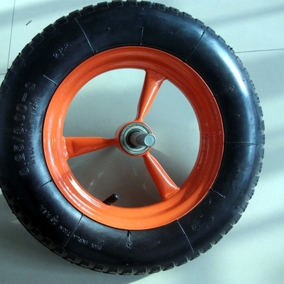 TR13 Steel Rim Hard Soft Rubber Wheel Penumatic PU Wheel 3.00-8